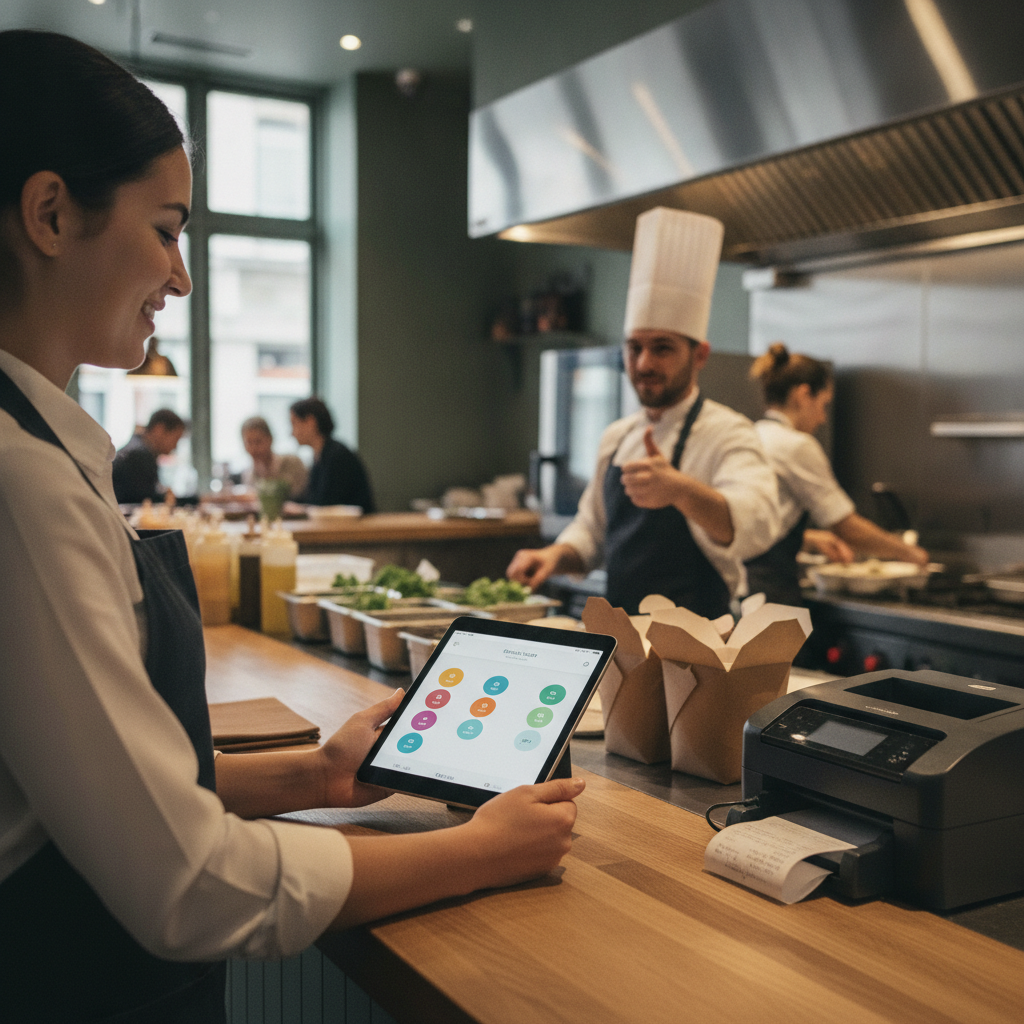 A busy restaurant kitchen