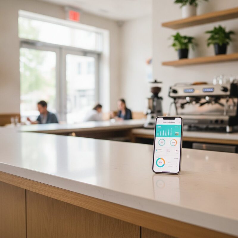 Modern restaurant counter — zero-integration phone bot